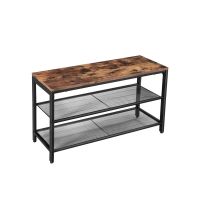 Banc à Chaussures Industriel Bois & Métal Rustique