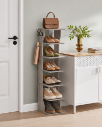 Meuble à Chaussures Colonne 7 Niveaux Grège