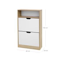 Meuble à Chaussures Style Scandinave 2 Portes 
