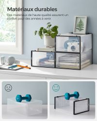 Boîtes à Chaussures Transparentes Empilables Noir