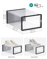 Boîtes à Chaussures Transparentes Empilables Noir