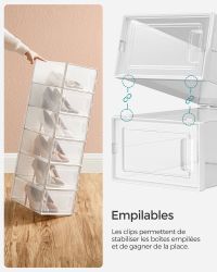 Boîtes à Chaussures Transparentes Empilables