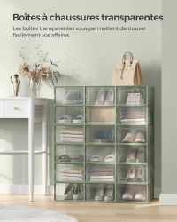 Boîtes à Chaussures Transparentes Empilables Vert