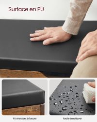 Banc à Chaussures Rembourré Rustique 80 cm