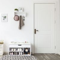 Banc à Chaussures Rembourré Blanc 80 cm
