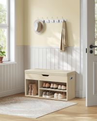 Banc à Chaussures Rembourré Beige 80 cm