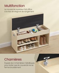 Banc à Chaussures Rembourré Beige 80 cm