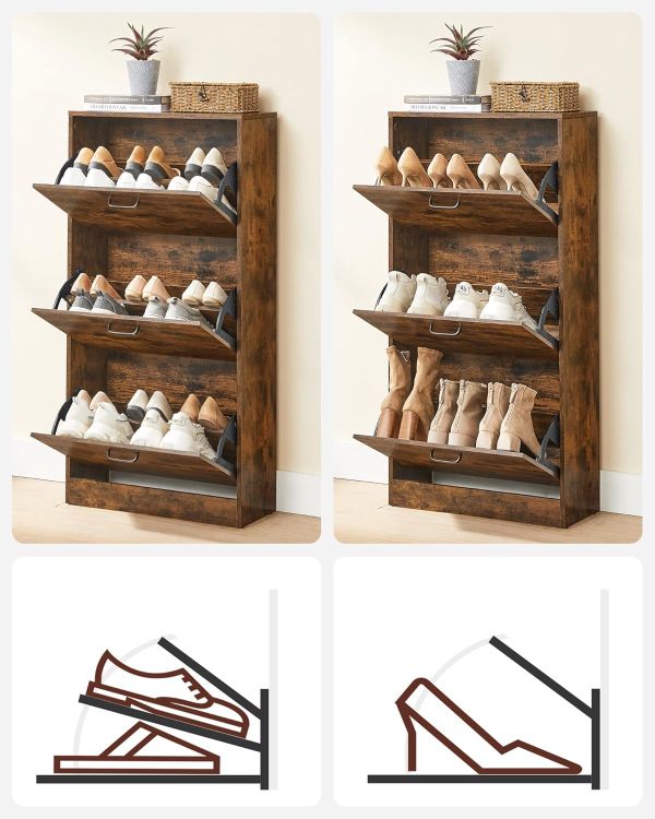 Meuble à Chaussures 3 Portes Rustique