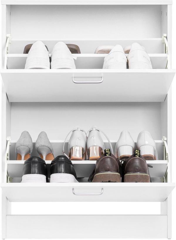 Meuble à Chaussures 2 Portes Blanc