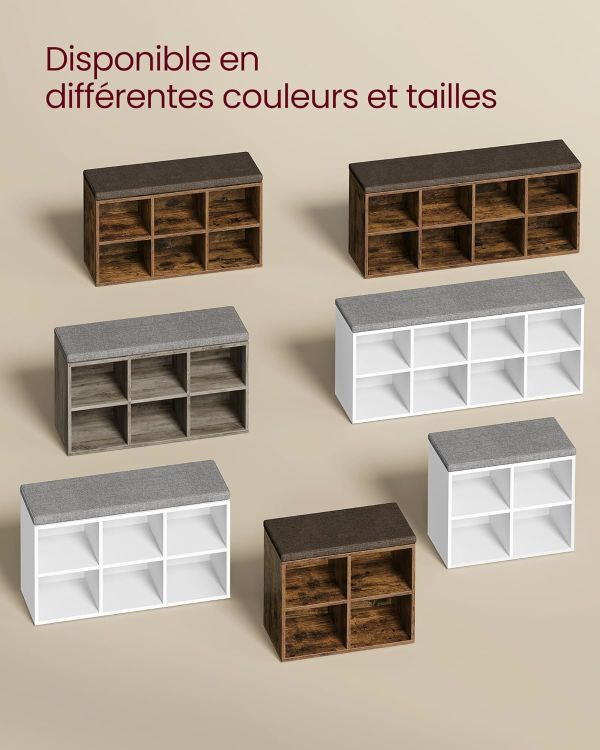 Banc à Chaussures 4 Paires Rustique