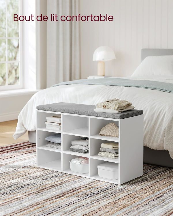 Banc à Chaussures 9 Paires Blanc