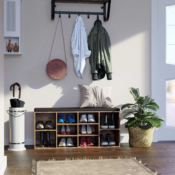 Banc à Chaussures 10 Paires Rustique