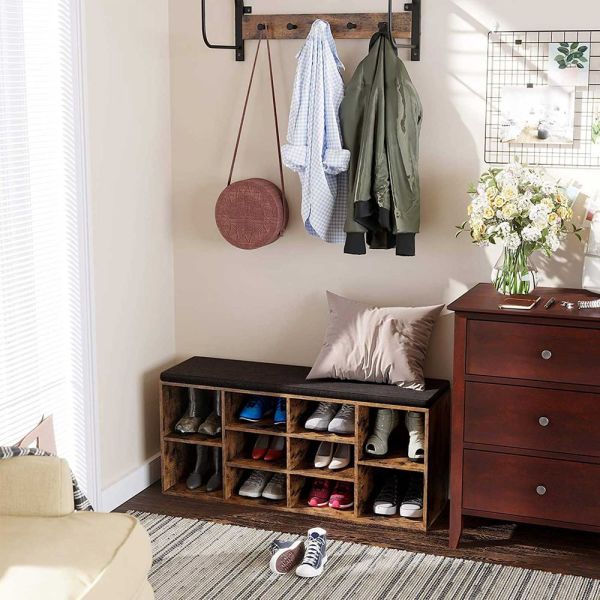 Banc à Chaussures 10 Paires Rustique