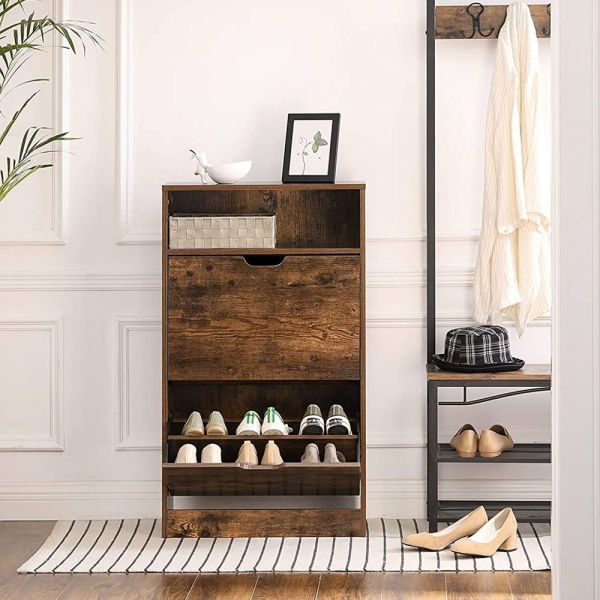 Meuble à Chaussures Entrée 102 cm Rustique