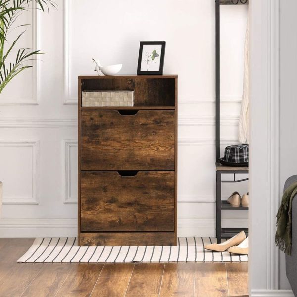 Meuble à Chaussures Entrée 102 cm Rustique