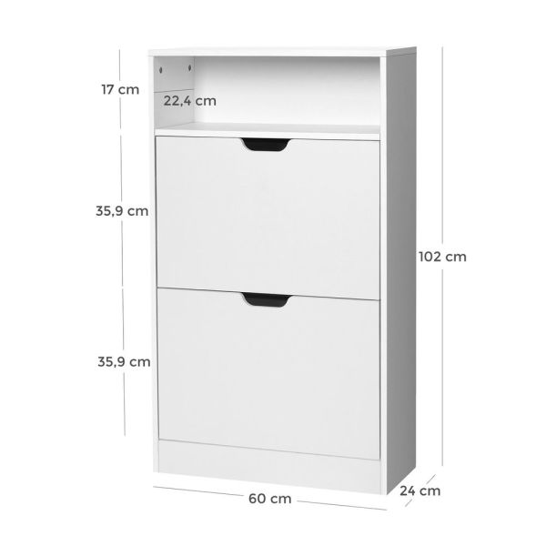 Meuble à Chaussures Entrée 102 cm Blanc
