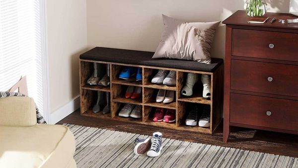 Banc à Chaussures 10 Paires Rustique