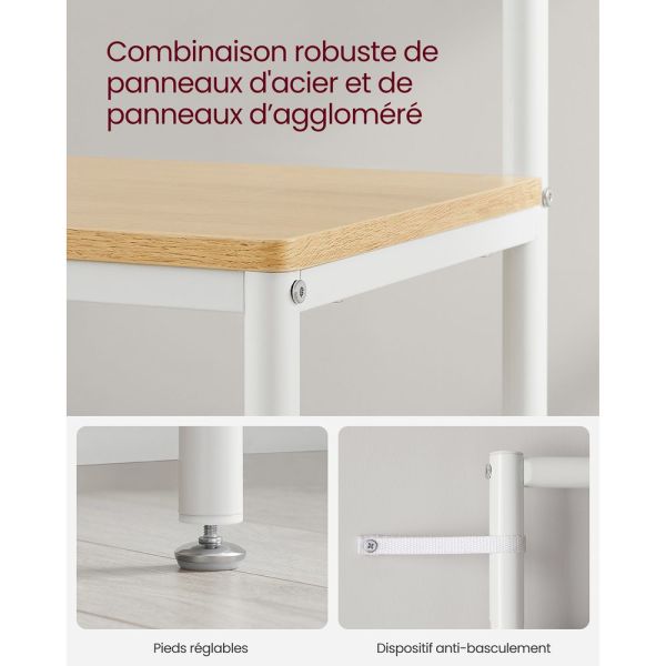 Porte-Manteaux à Chaussures Miroir Blanc