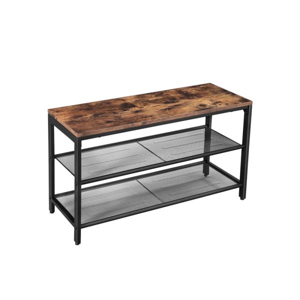 Banc à Chaussures Industriel Bois & Métal Rustique