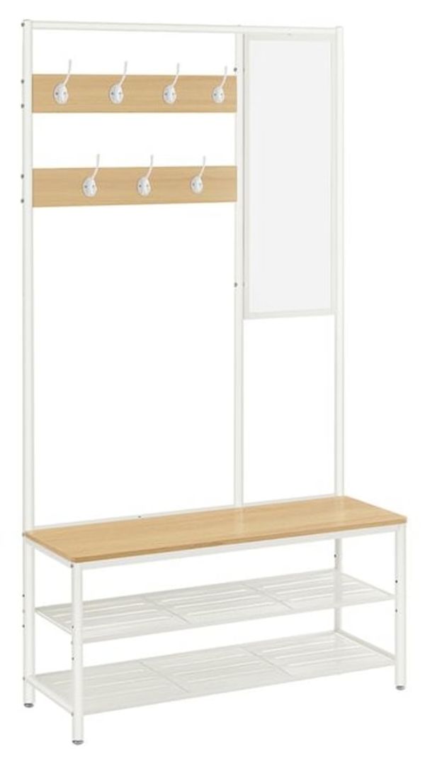 Porte-Manteaux à Chaussures Miroir Blanc