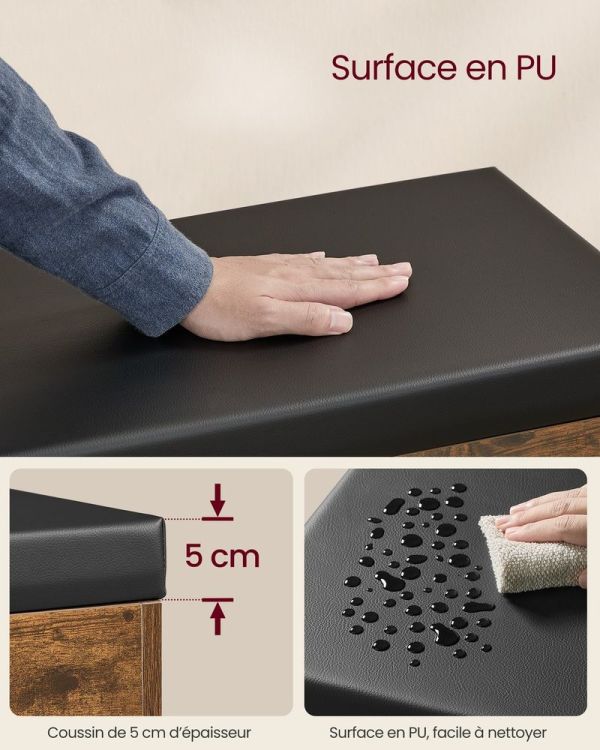 Banc à Chaussures Entrée Coffre Rustique