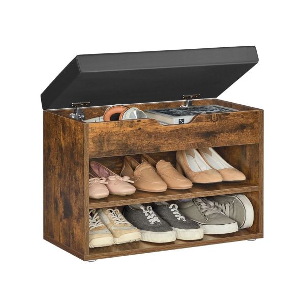 Banc à Chaussures Entrée Coffre Rustique