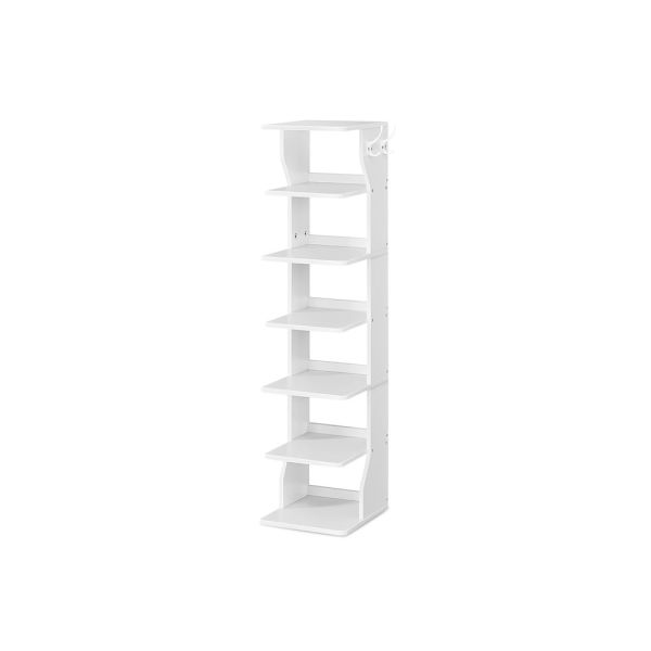 Meuble à Chaussures Colonne 7 Niveaux Blanc