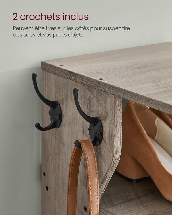 Meuble à Chaussures Colonne 7 Niveaux Grège