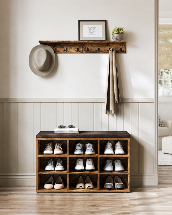 Banc à Chaussures 9 Paires Rustique