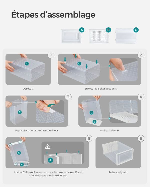 Boîtes à Chaussures Transparentes Empilables