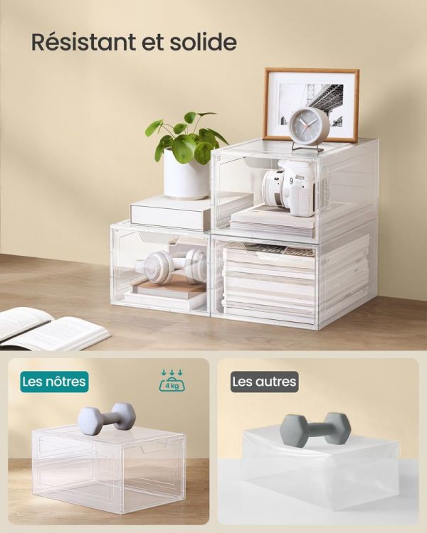 Boîtes à Chaussures Transparentes Magnétiques