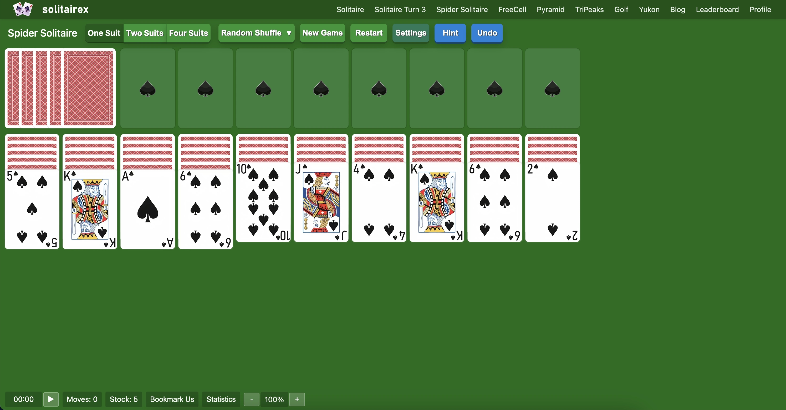 how to player spider solitaire