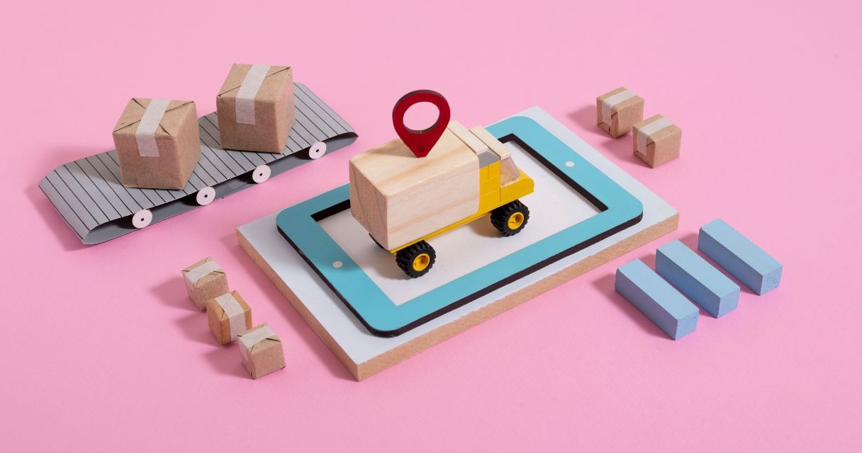 still life of supply chain representation