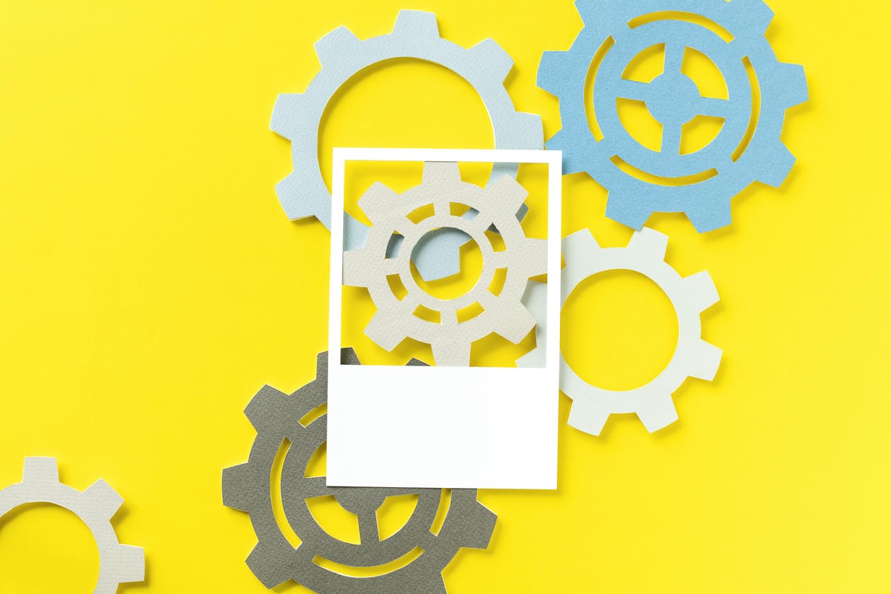 Paper craft art of cogs
