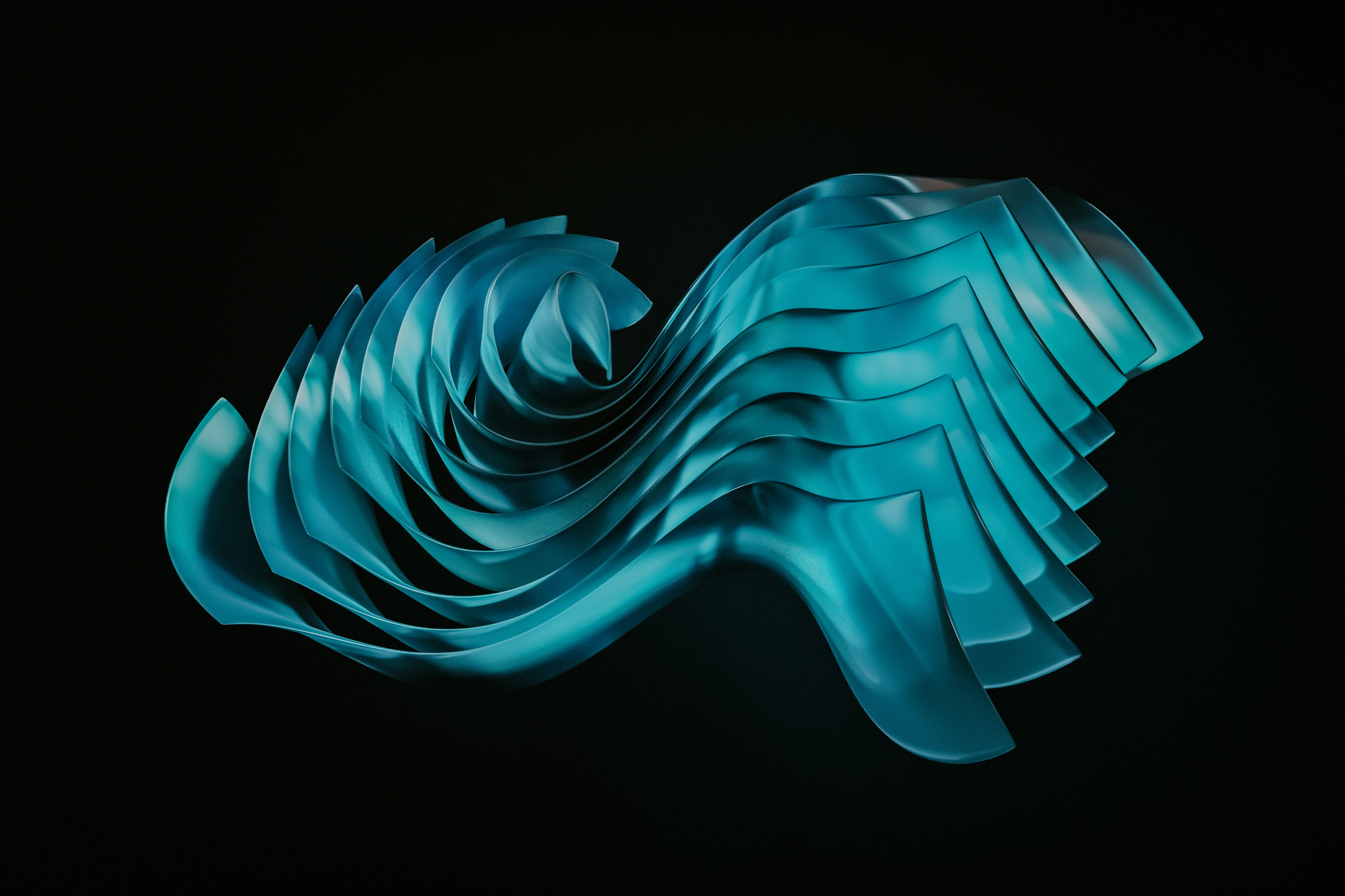 Blue abstract branching forms representing a modular design system