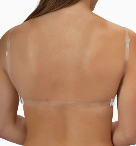 white clear back bra