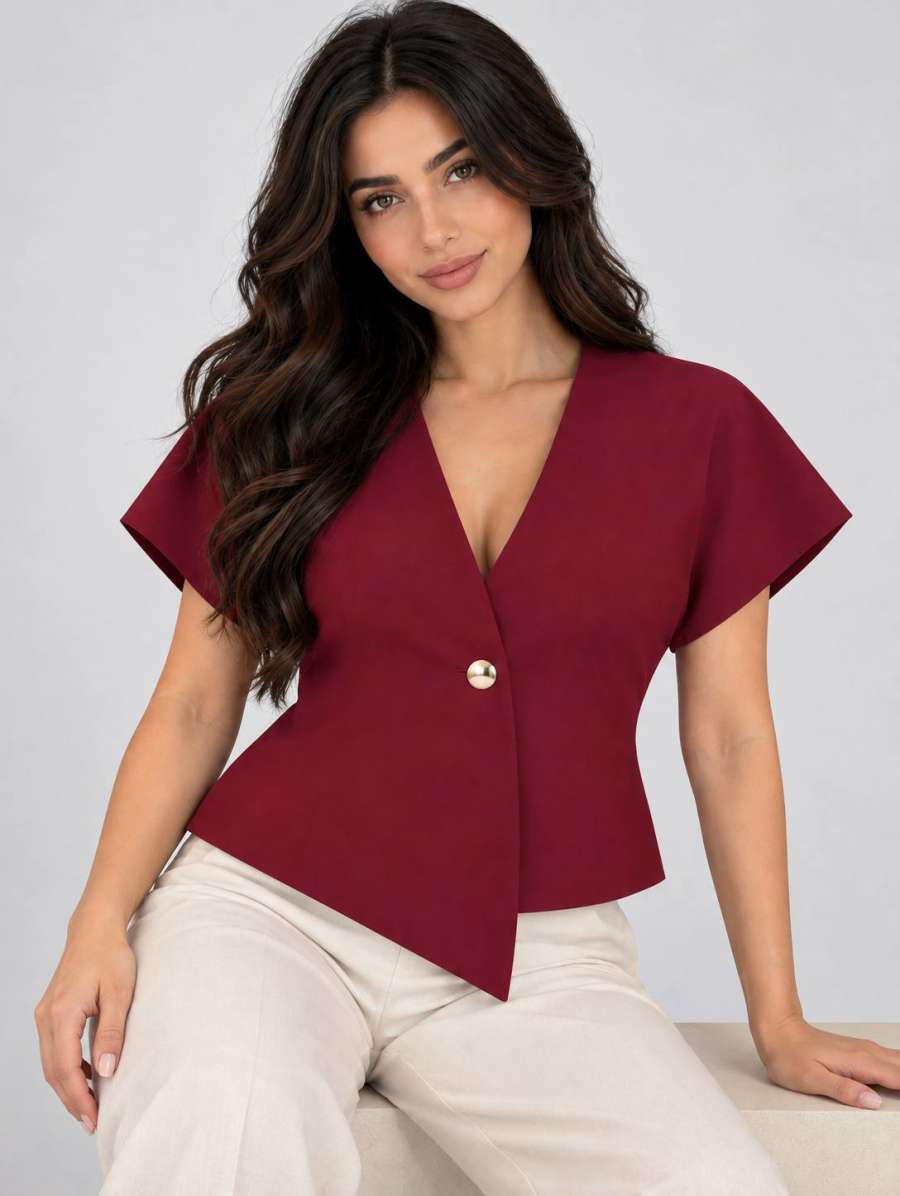 WOMEN VEST — Burgundy