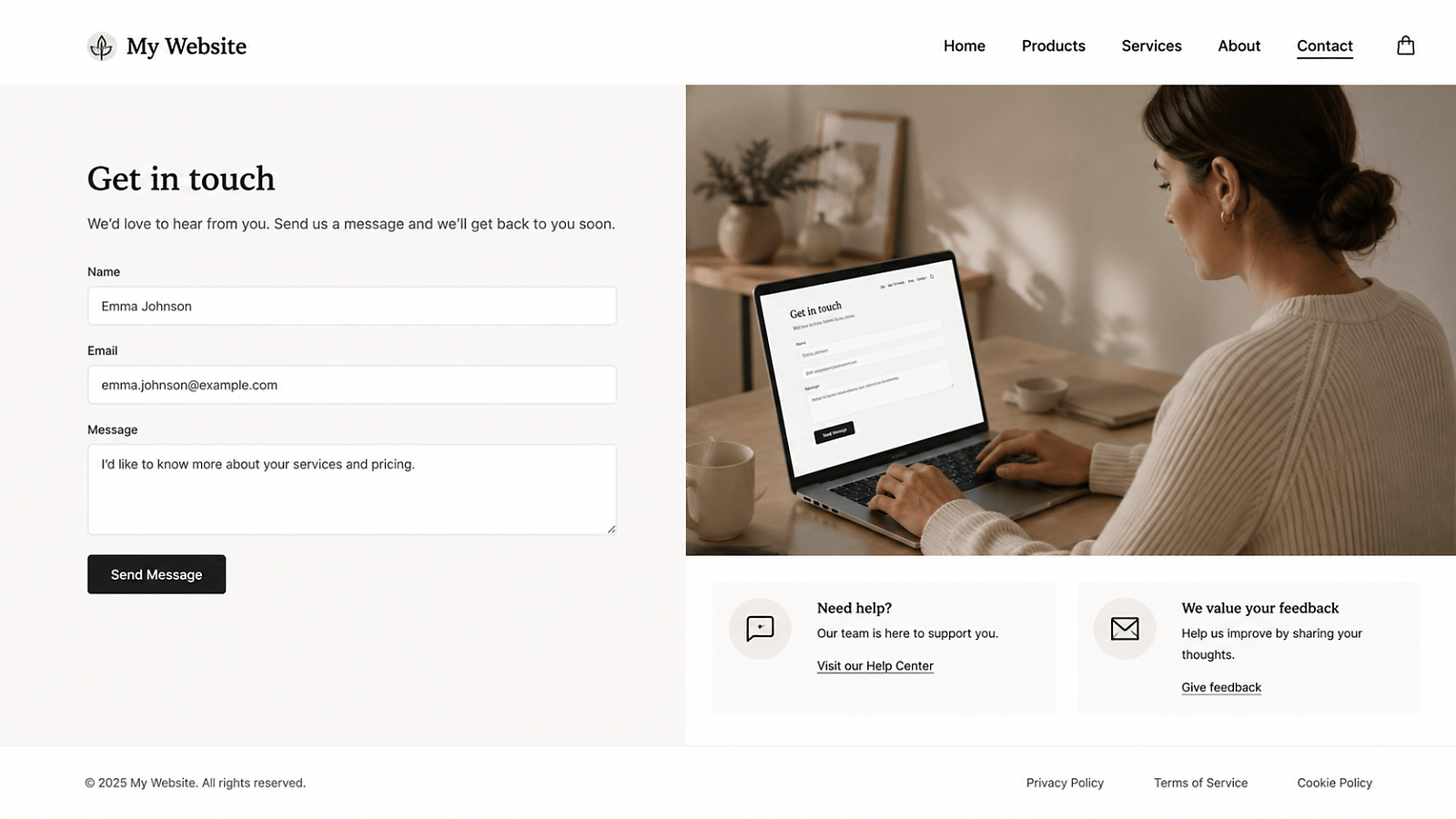 Website owner and visitor focusing on different parts of the same page