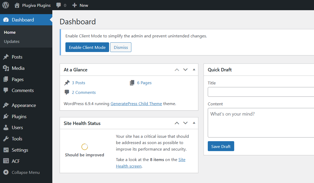Plugiva ClientGuard dashboard preview