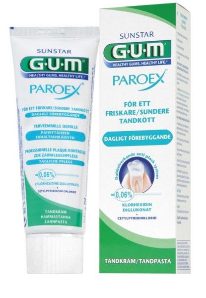 TANNKREM PAROEX 0.06% CHX 75ML GUM