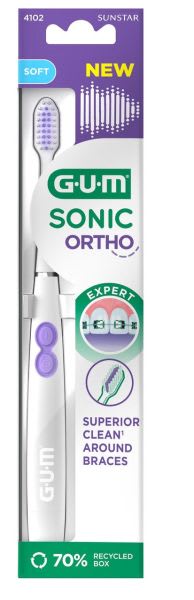 ELEKTRISK TANNBØRSTE SONIC ORTHO MYK HVIT STK GUM