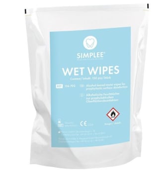 SIMPLEE OVERFLATEDESINFEKSJON SERVIETTER REFILL 2X150 STK