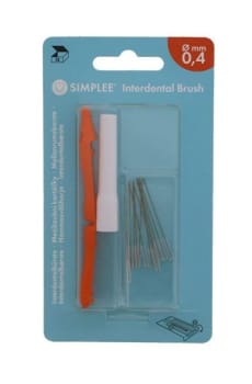 INTERDENTALBØRSTER 0.4MM ORANSJE 12 STK SIMPLEE