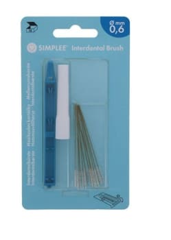 INTERDENTALBØRSTER 0.6MM BLÅ 12 STK SIMPLEE