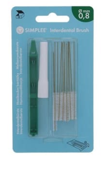 INTERDENTALBØRSTER 0.8MM GRØNN 12 STK SIMPLEE