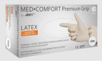 HANSKER MEDCOMFORT LATEX M PUDDER MEDIUM HVIT 100 STK