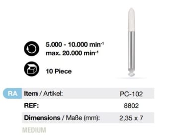 EVE PROPHYCLEAN POLERER MEDIUM HVIT PC-102, 10 STK