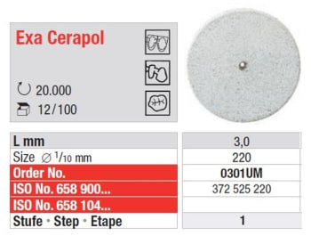POLERER EXA CERAPOL GRÅ 12STK