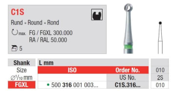 HARDMETALLBOR RUND FG 26MM C1XL - 010  5 STK.