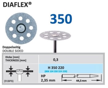 DIAMANT HS 350-220 SKIVE DIAFLEX DOBBELSIDIG STK HORICO